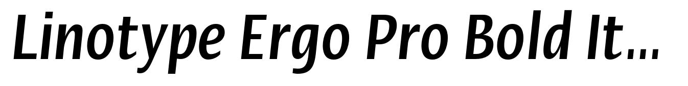 Linotype Ergo Pro Bold Italic Compressed